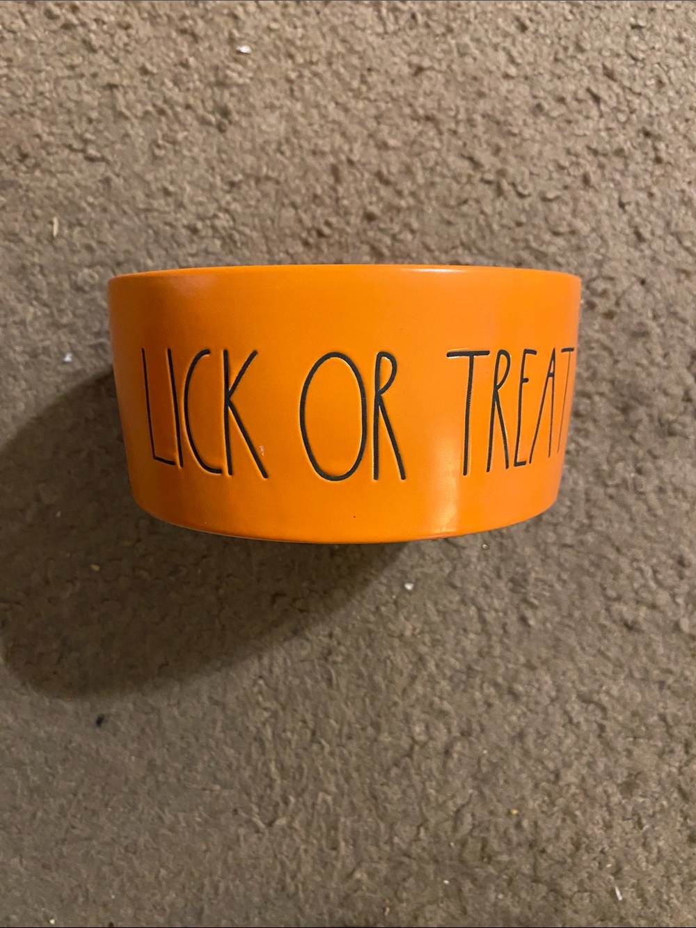 Rae Dunn Orange "Lick or Treat" Pet Bowl